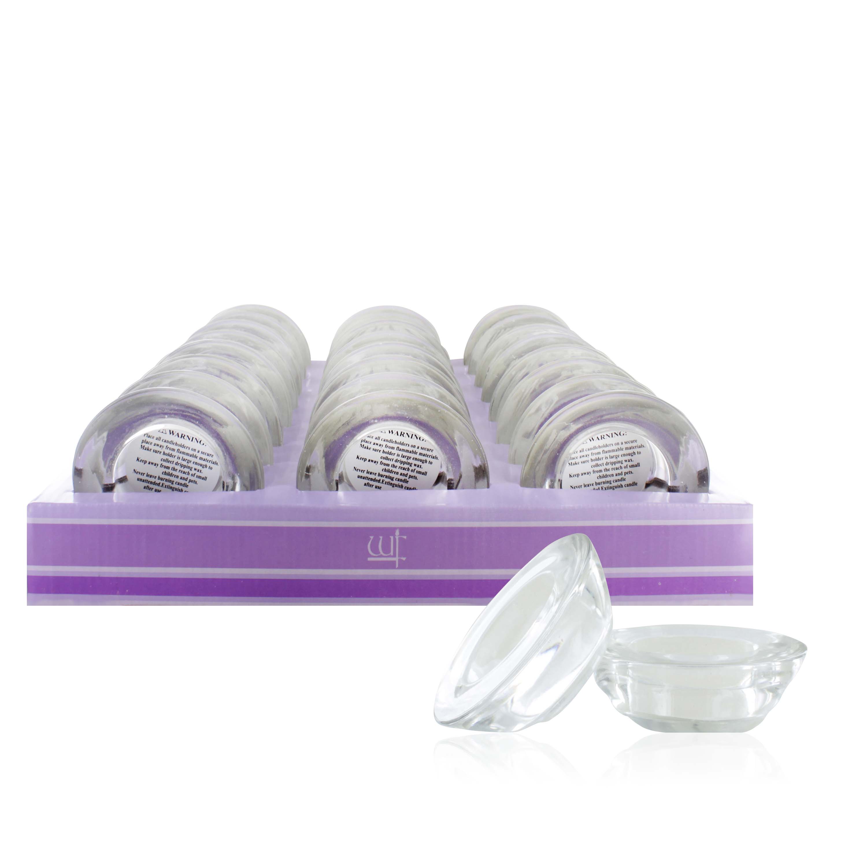 600-027 GLASS TEA LITE HOLDER x24