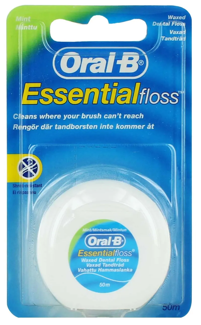 ORAL B ESSENTIAL FLOSS WAXED MINT