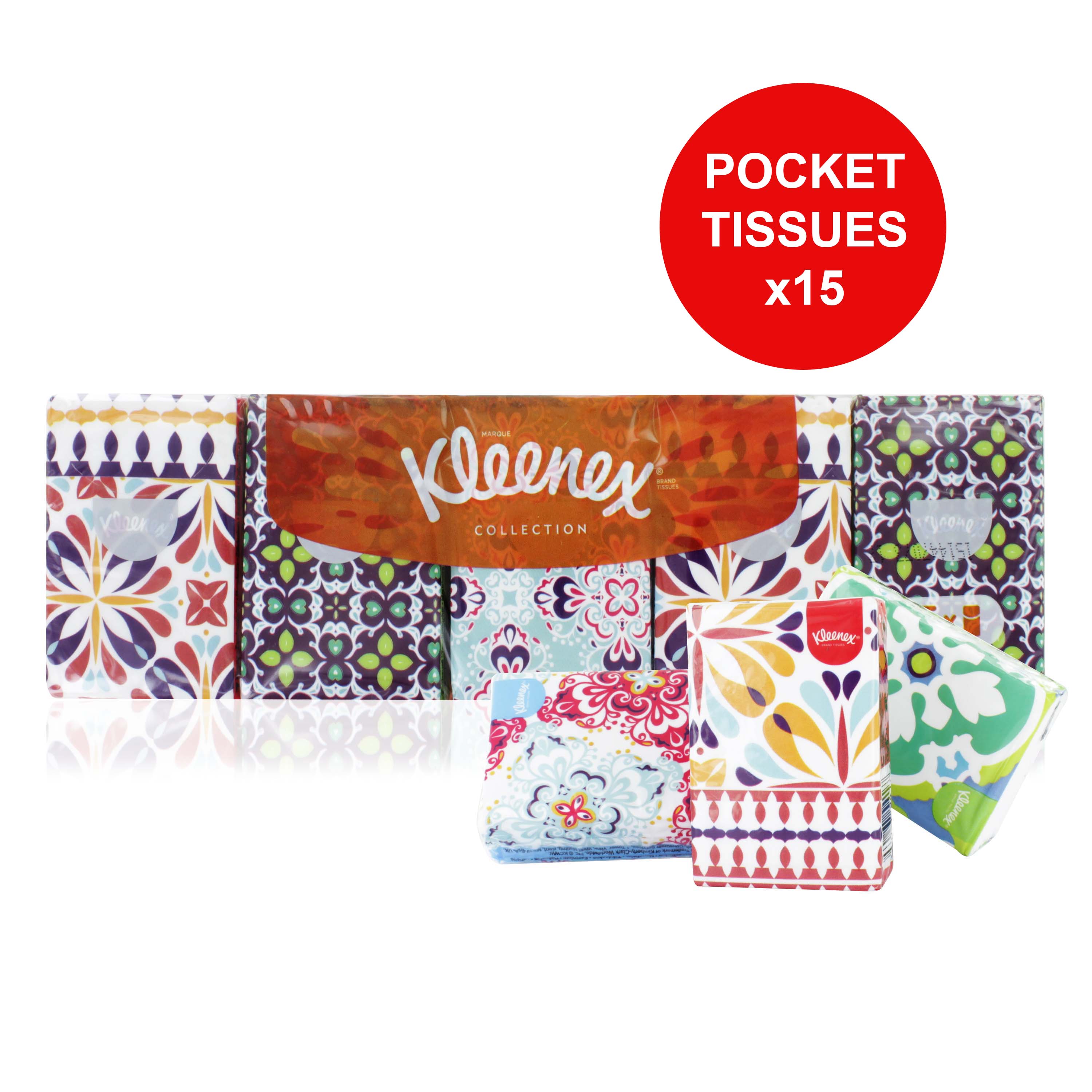 KLEENEX MINI COLLECTION TISSUES 15PK