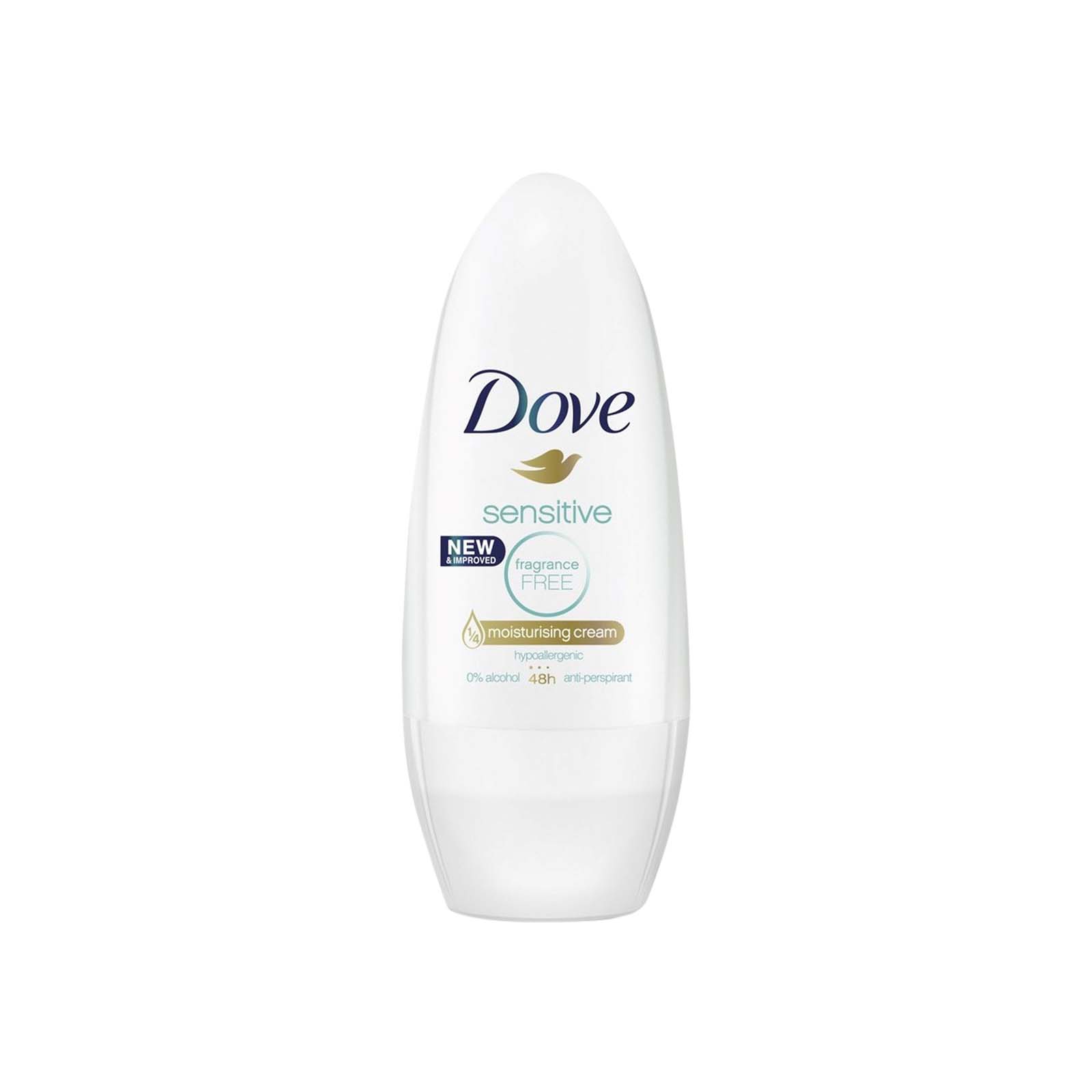 DOVE SENSITIVE ROLL ON DEODRANT FRAGRANCE FREE 50ml