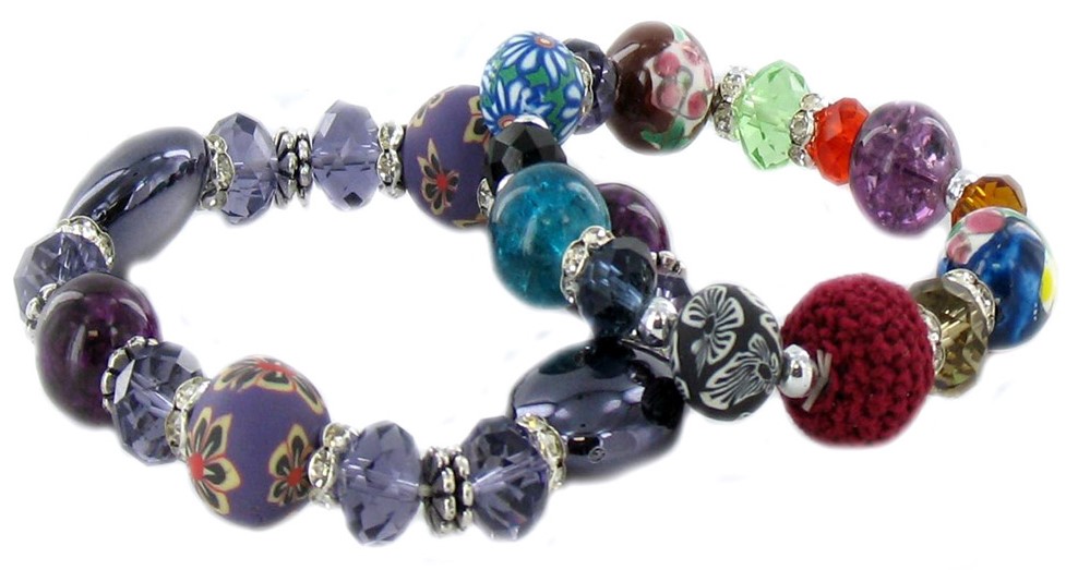 31127 colour heart silver bracelet