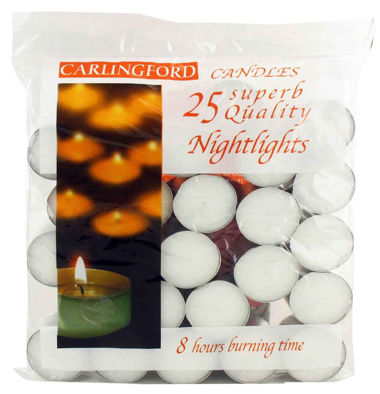 CARLINGFORD 20 TEA LIGHTS 8 HOUR burn time