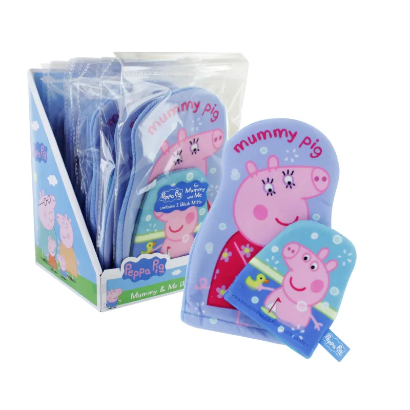PEPPA PIG MUMMY & ME WASH MITTS x12