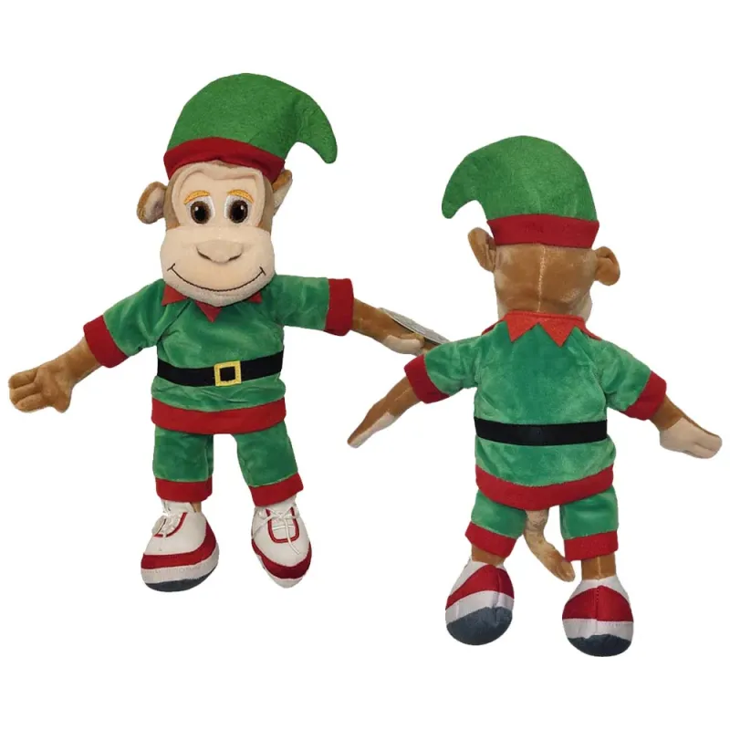 NOP086 CHUCKLES XMAS MONKEY CUDDLY