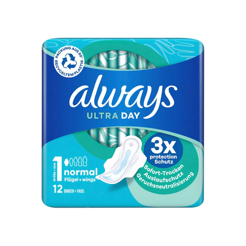 ALWAYS 12 ULTRA DAY PADS NORMAL WITH WINGS