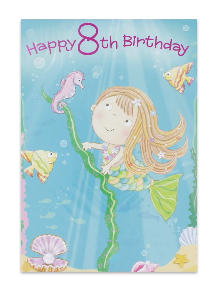 GIRL AGE 8 BIRTHDAY CARD