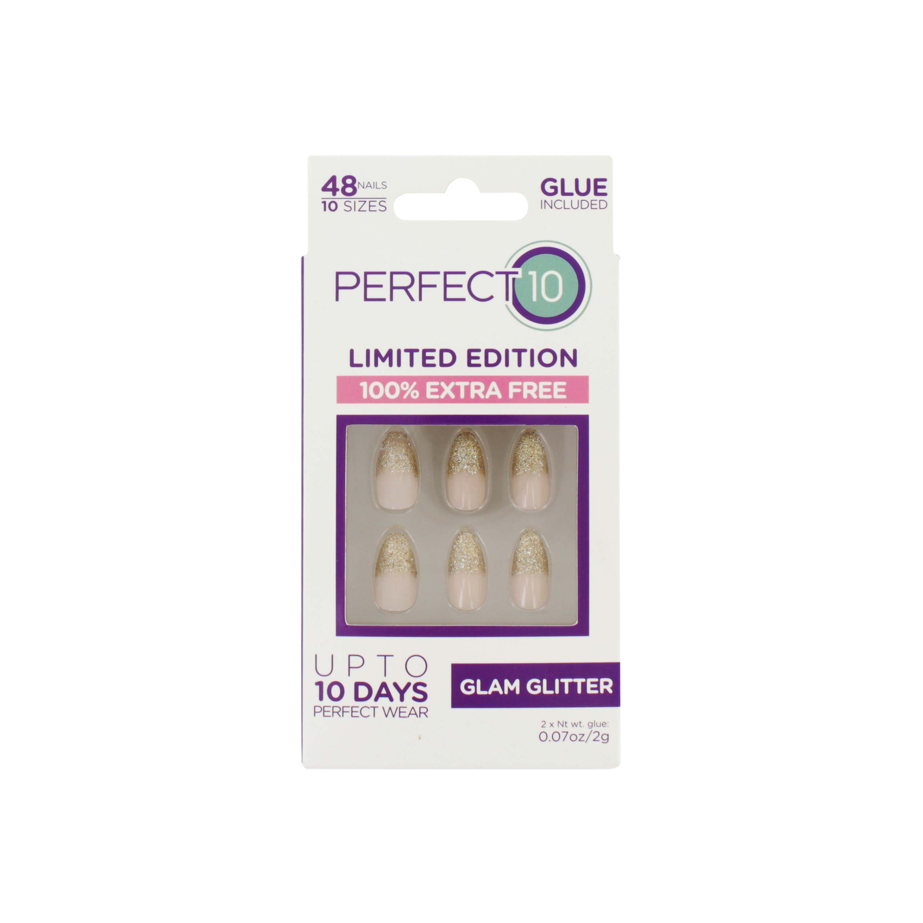 PERFECT 10 FALSE NAILS GLAM GLITTER