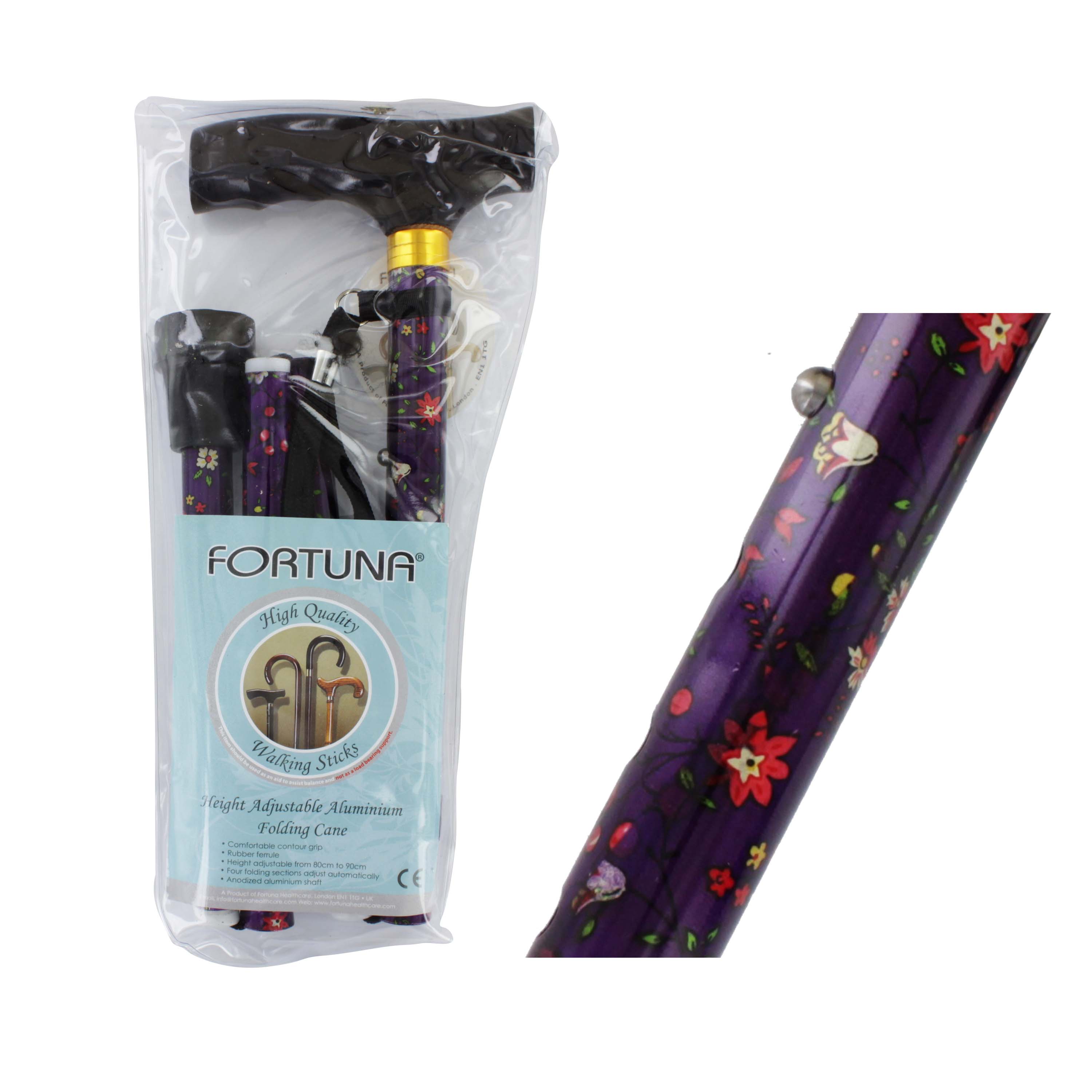 FT1623 WALKING STICK FLORAL PATTERN FOLDING