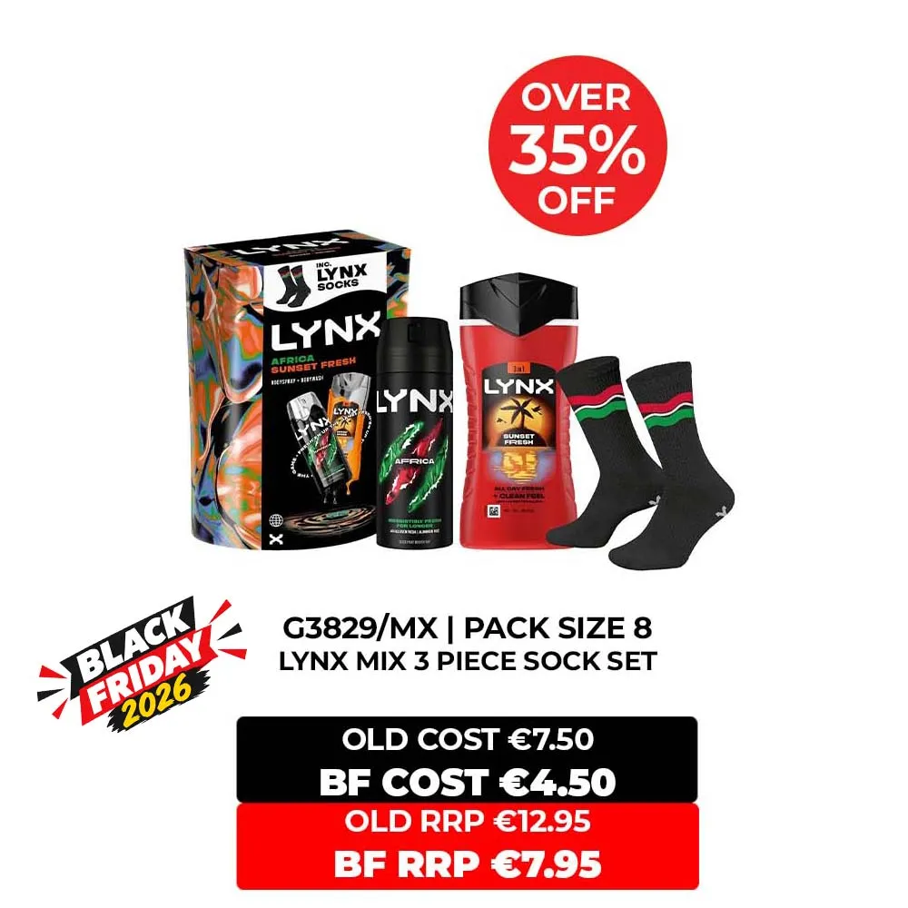 LYNX MIX 3pce SOCK SET(AFRICA DEO & SUNSET GEL)***blk friday 26