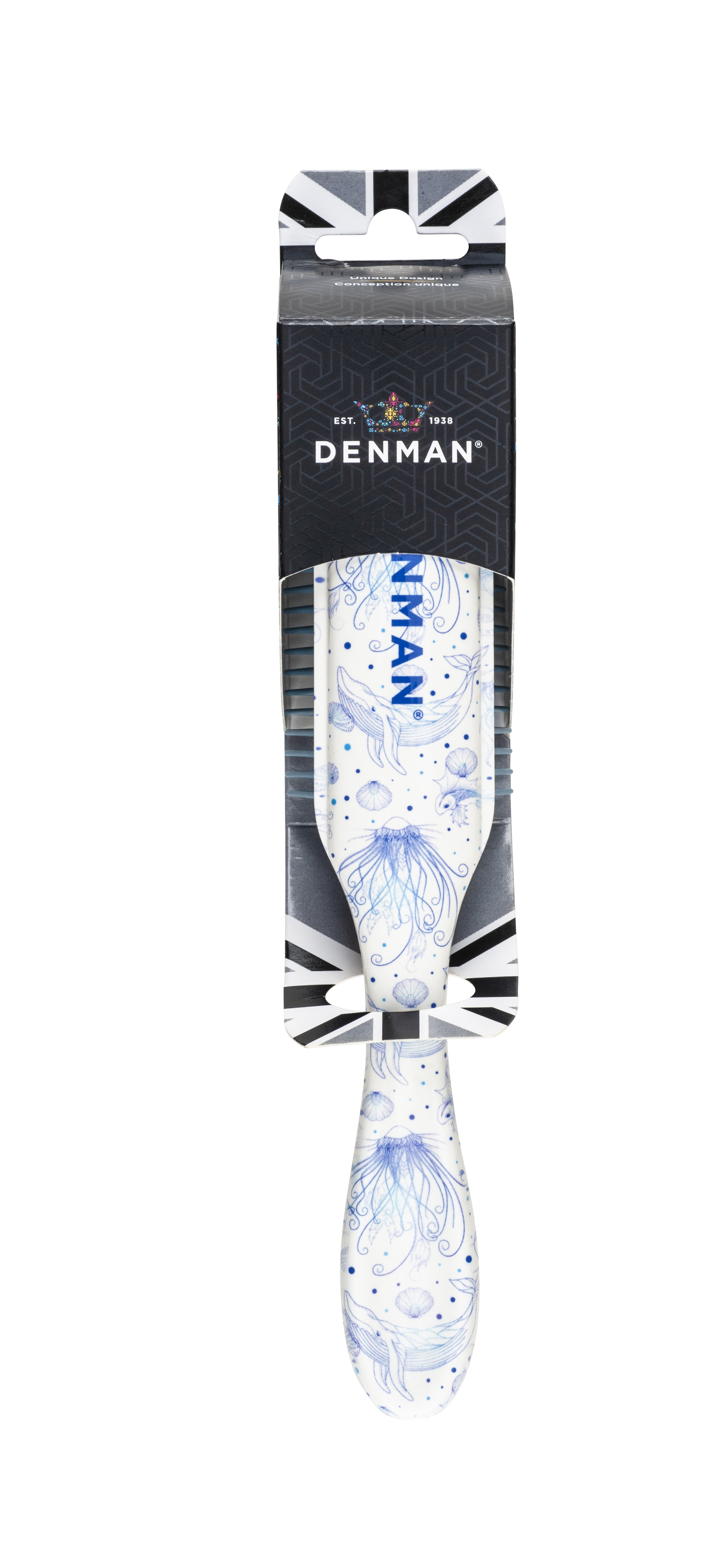 DENMAN D3 STYLING 7 ROW BRUSH WHALE PRINT x 6