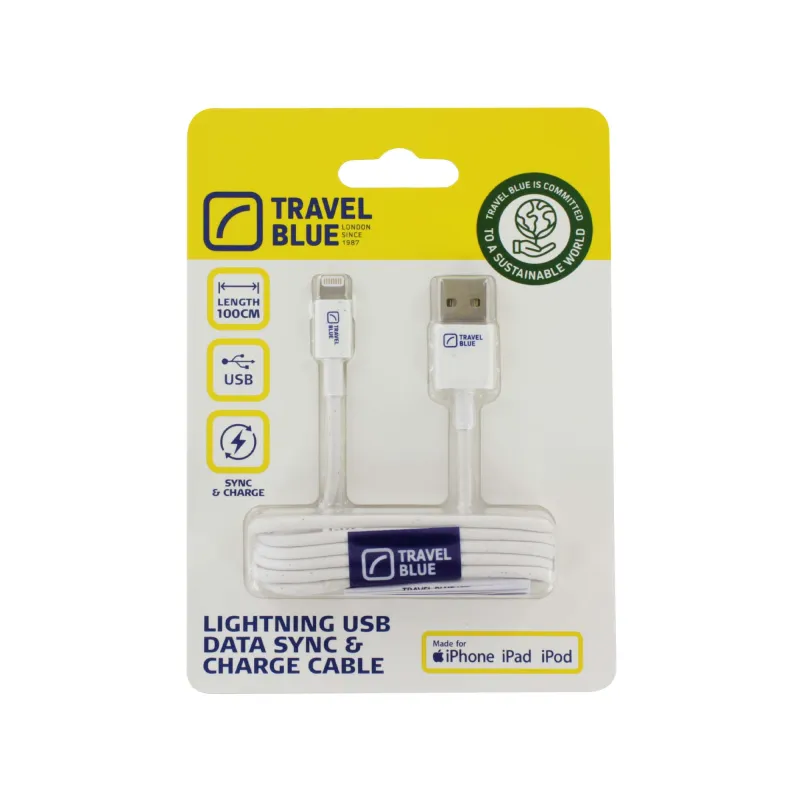TRAVEL BLUE USB DATA SYNC & CHARGE CABLE 970