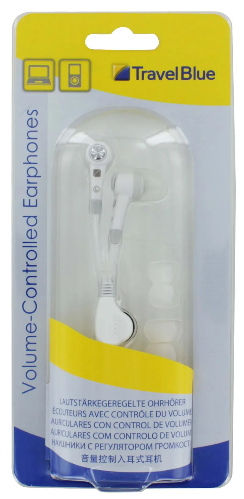TRAVEL BLUE VOLUME CONTROL EAR PHONES 551