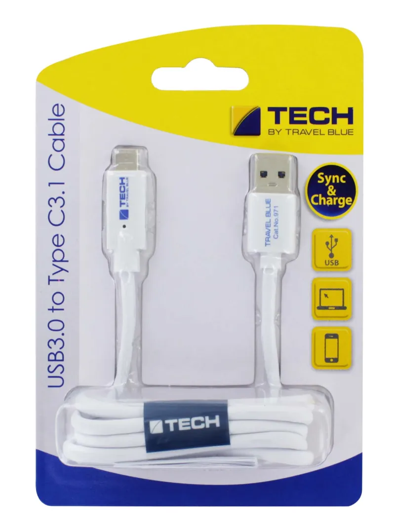 TRAVEL BLUE USB3.0 TO TYPE C3.1 CABLE 971