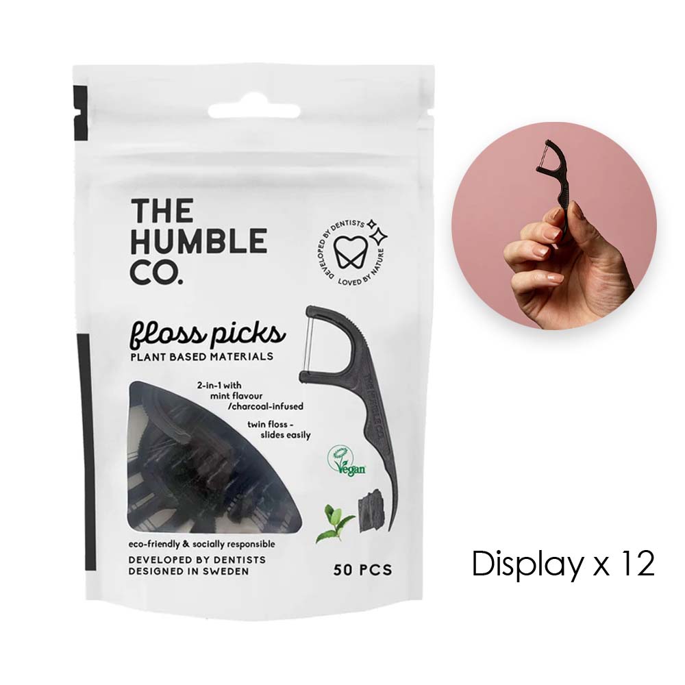 HUMBLE CHARCOAL FLOSS PICKS 50s