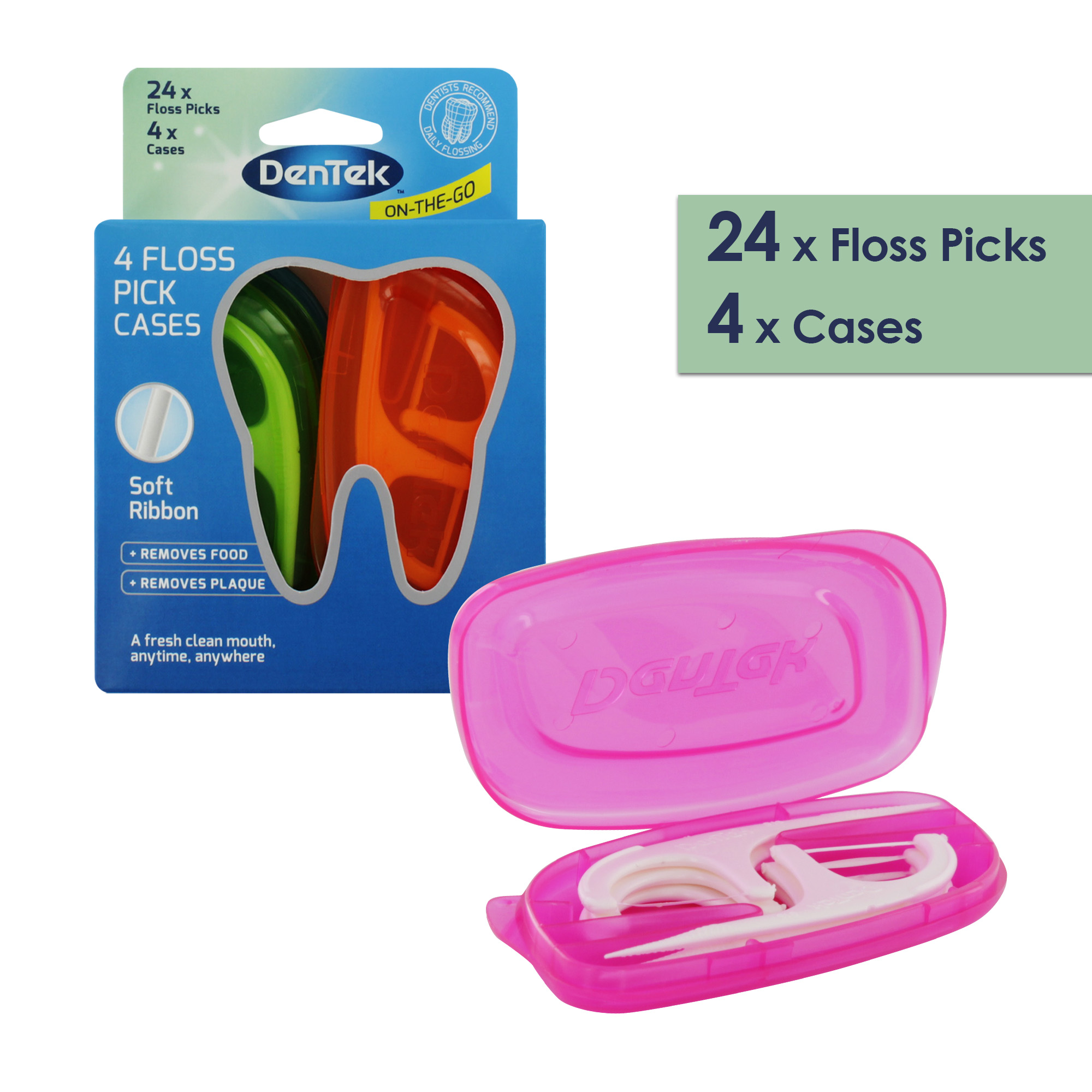 DENTEK ON THE GO 4 TRAVEL PACK FLOSSERS