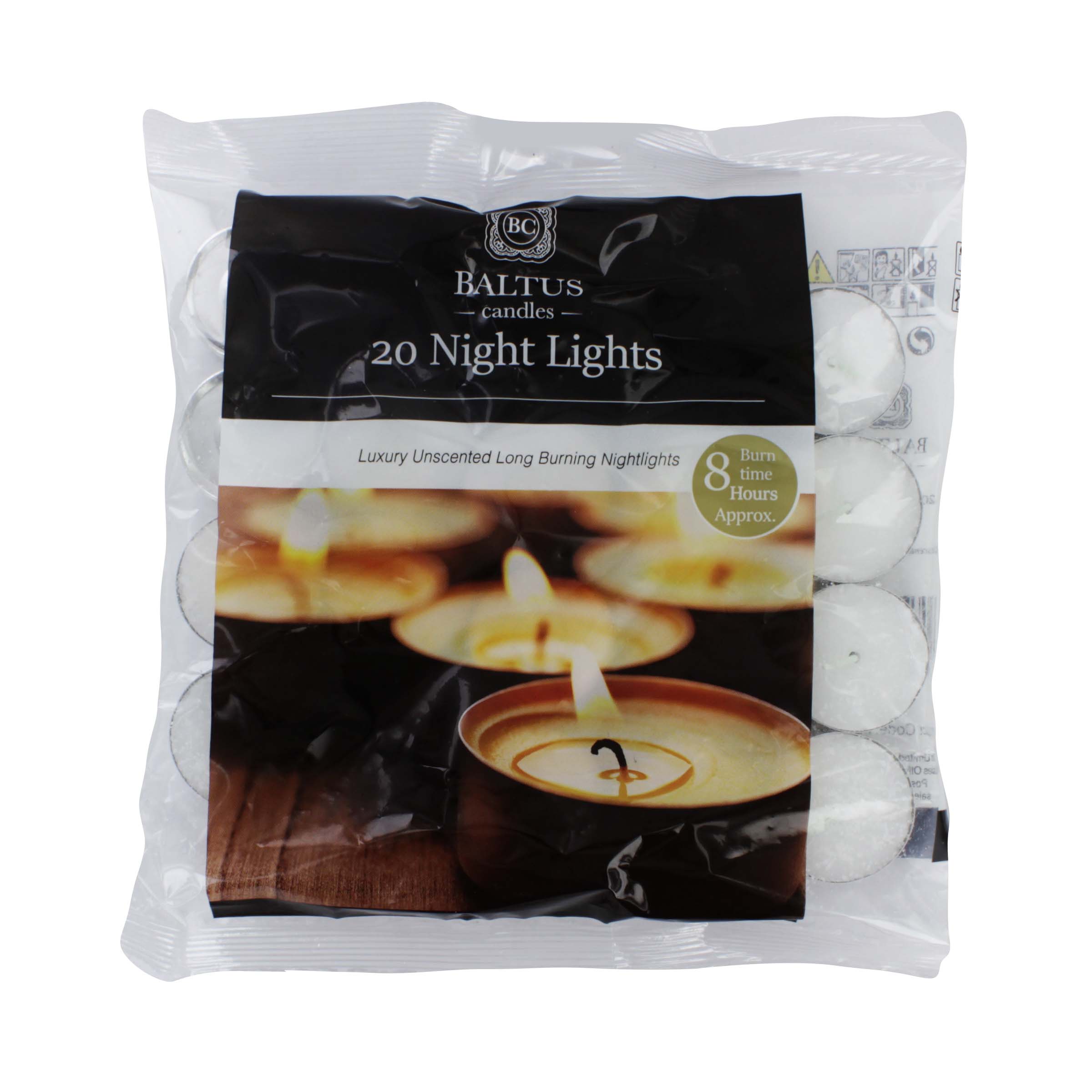 BALTUS 20x8 HOUR TEA LIGHT         NIGHT LIGHT CANDLES x26
