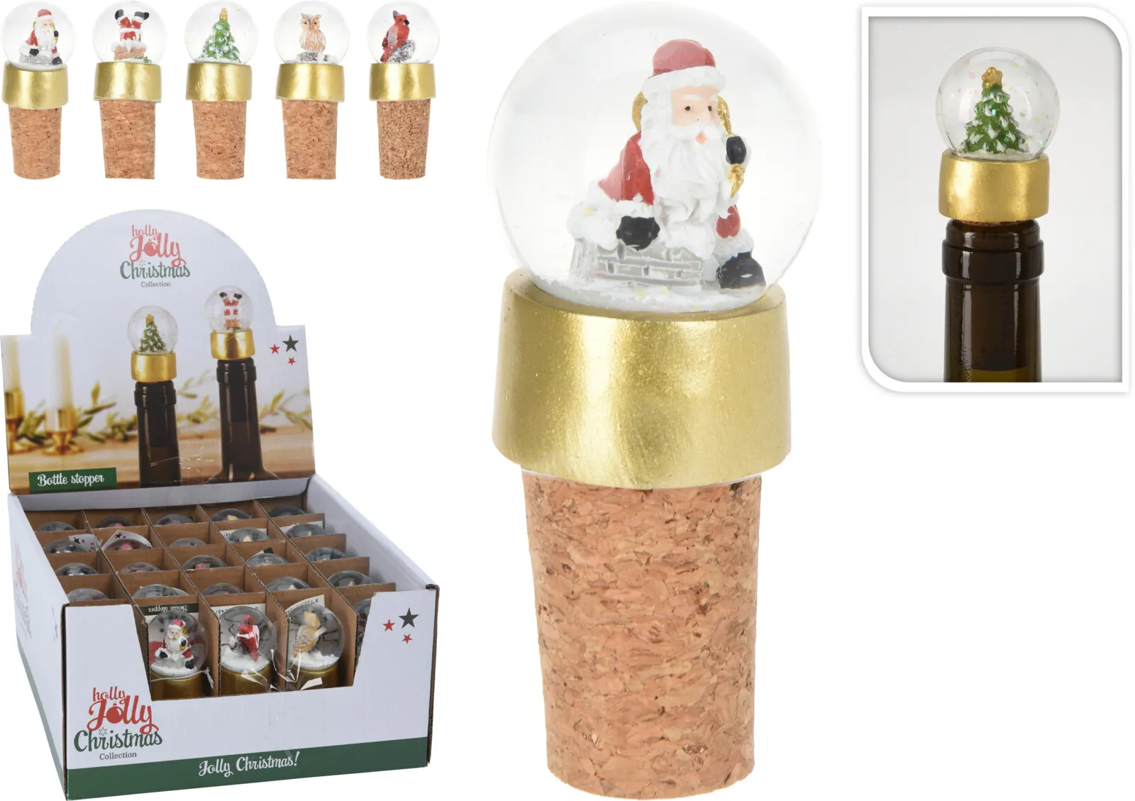 AAA756860 BOTTLE STOP 5ASS XMAS DIS
