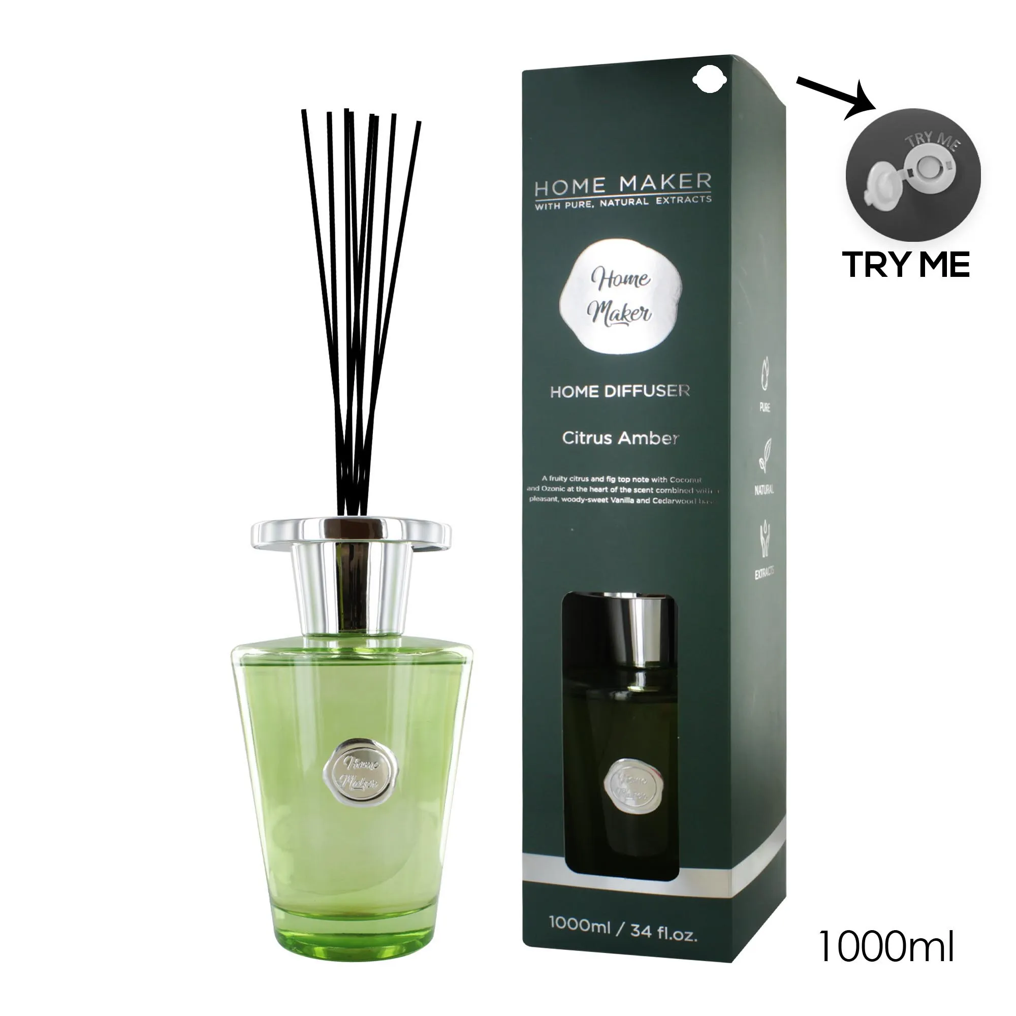 HOME MAKER DIFFUSER 1LTR GREEN CITRUS AMBER