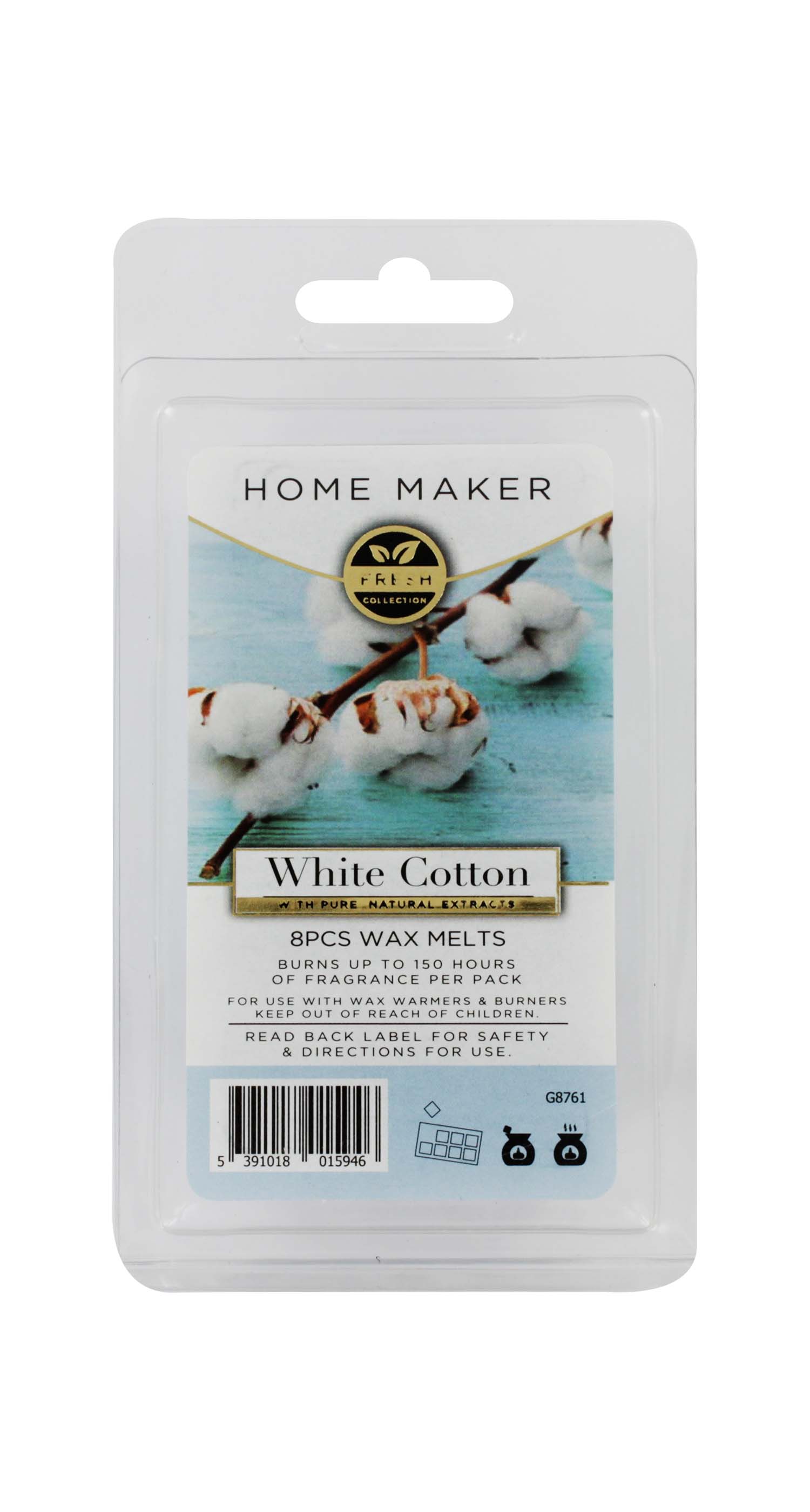 HOME MAKER WAX MELTS WHITE COTTON