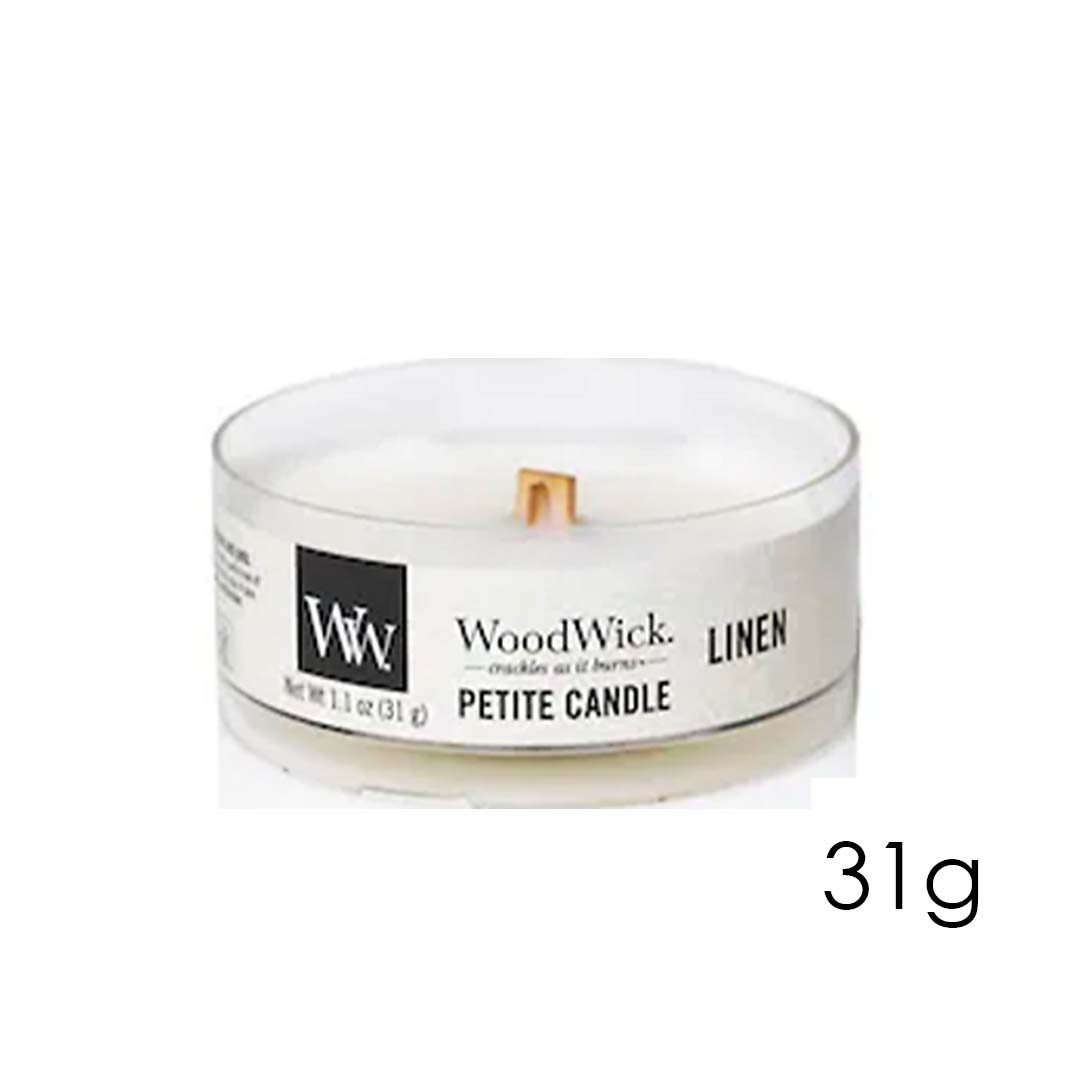 WOODWICK PETITE LINEN CANDLE 31g