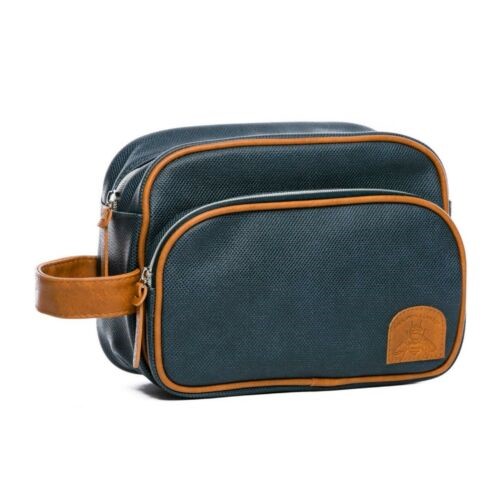 B&L NAVY/TAN GENT TOILET BAG 19-028