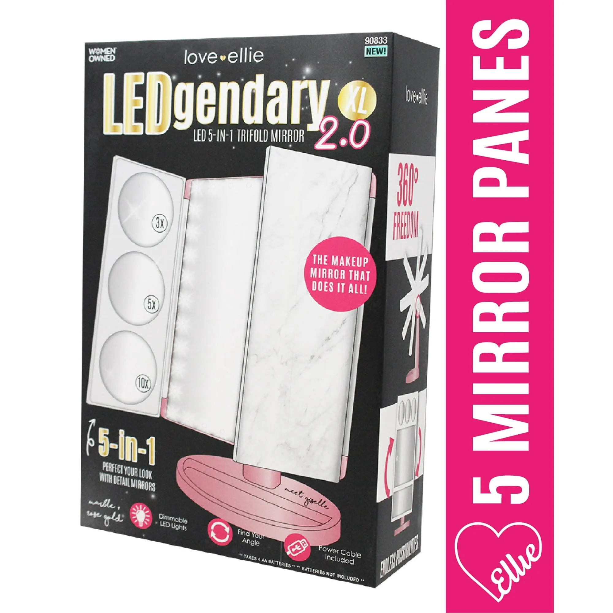 190844-8 LOVE + ELLIE LEDgendary giselle light mirror