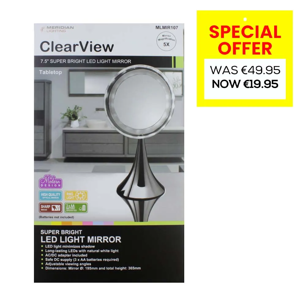 CLEAR VIEW 7.5" LED LIGHT MIRROR MLMIR107***special 26