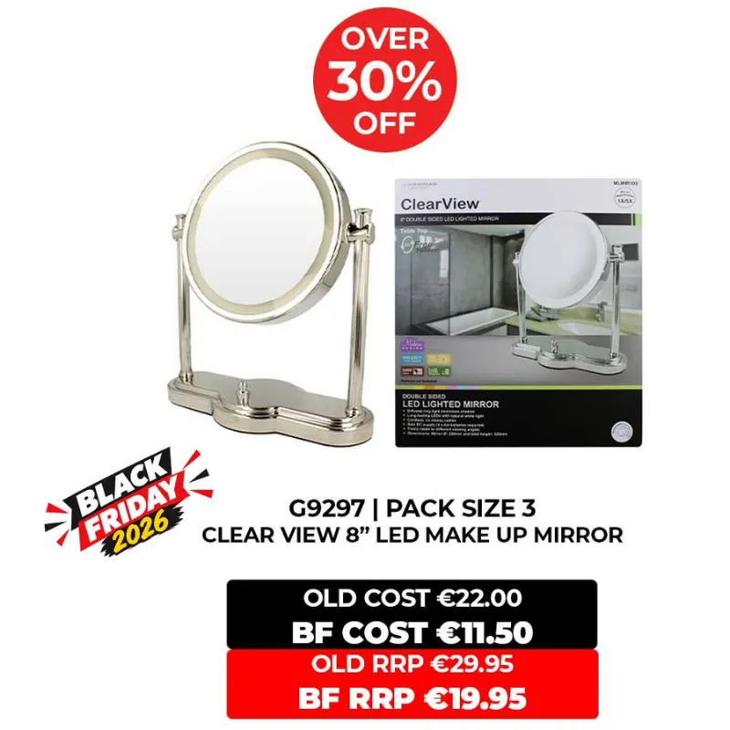 CLEAR VIEW 8" LED MAKE UP MIRROR MLMIR109***blk friday 26