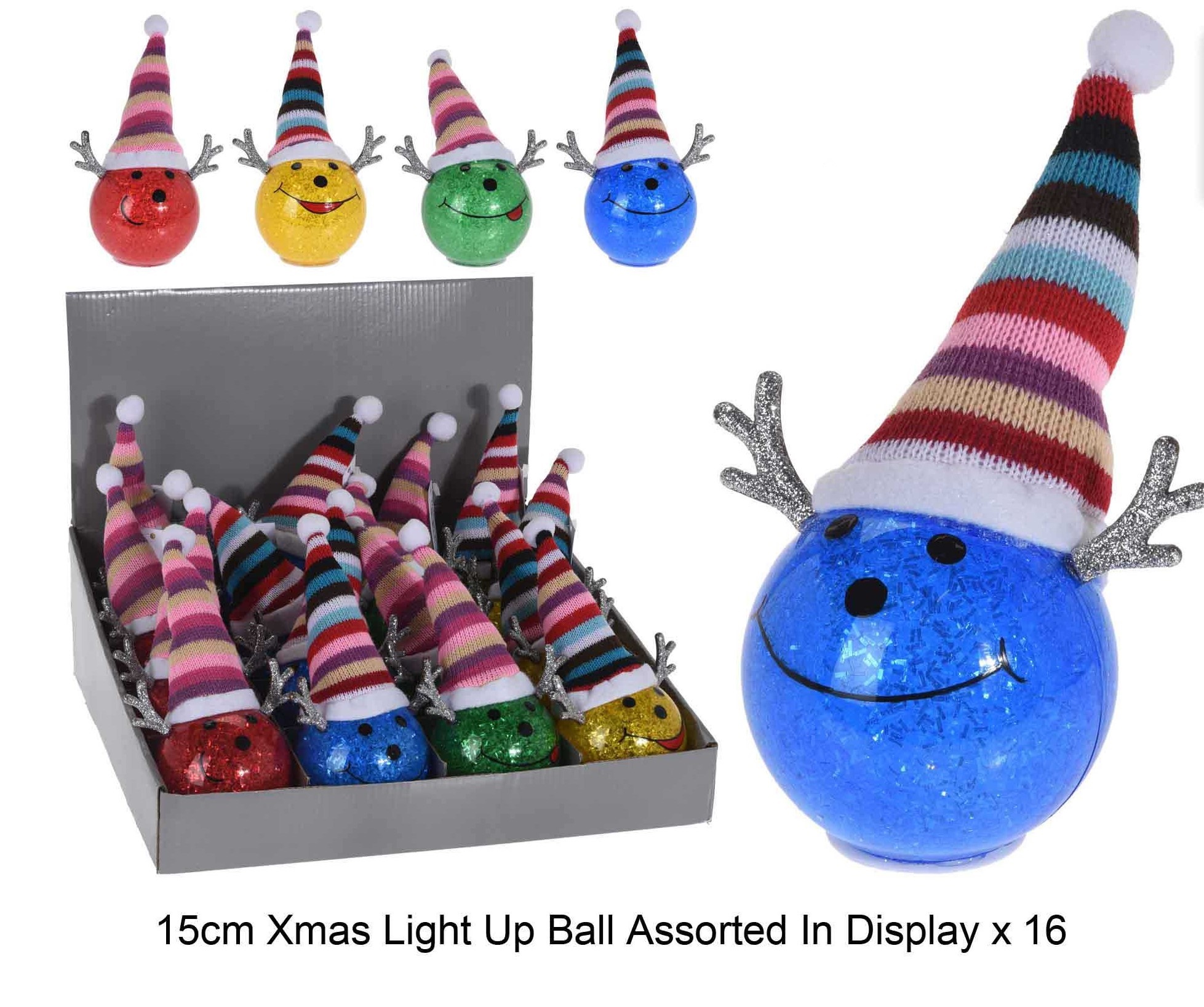 AX5303080  XMAS FUN BALL LED 15cm x16