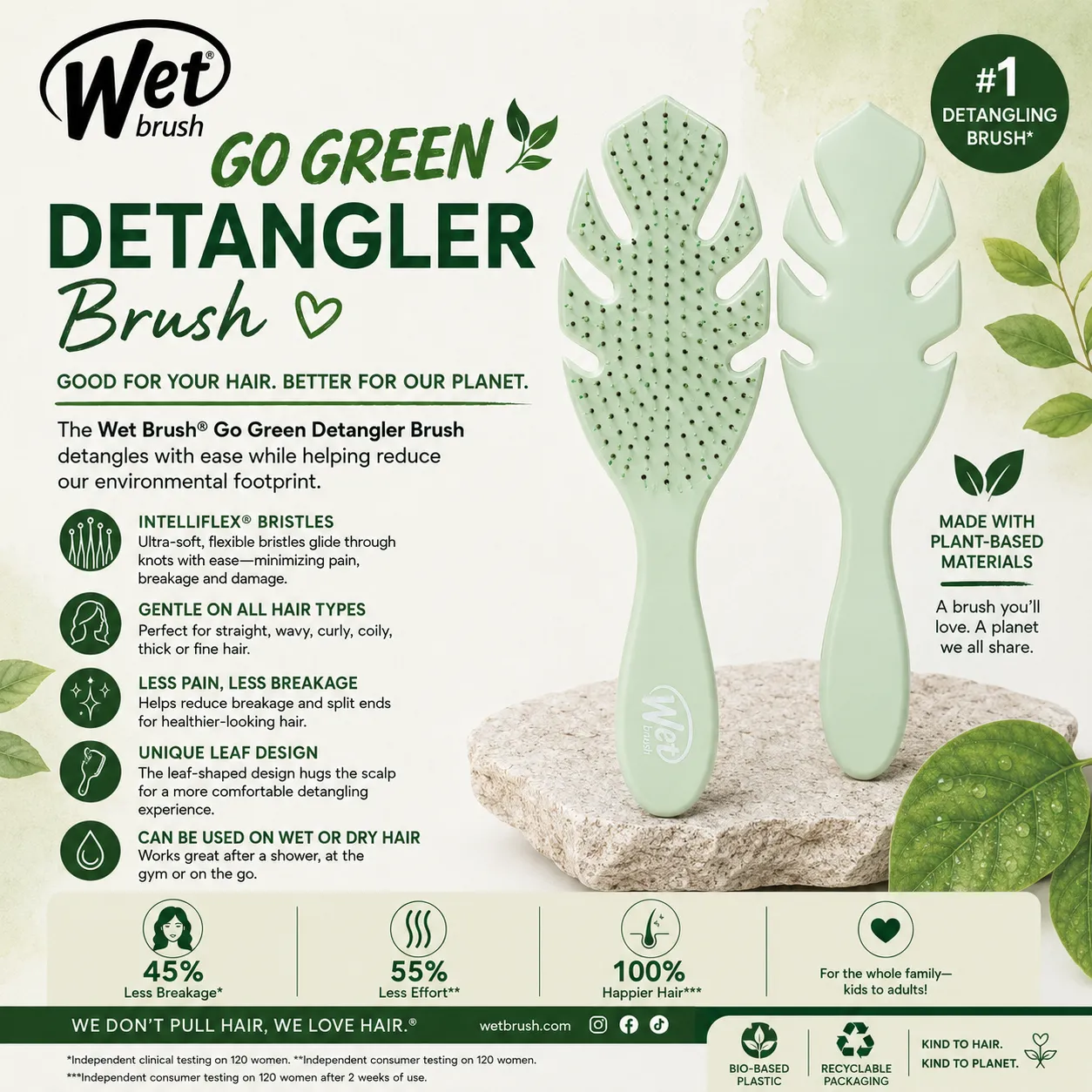 THE WET BRUSH GO GREEN DETANGLER