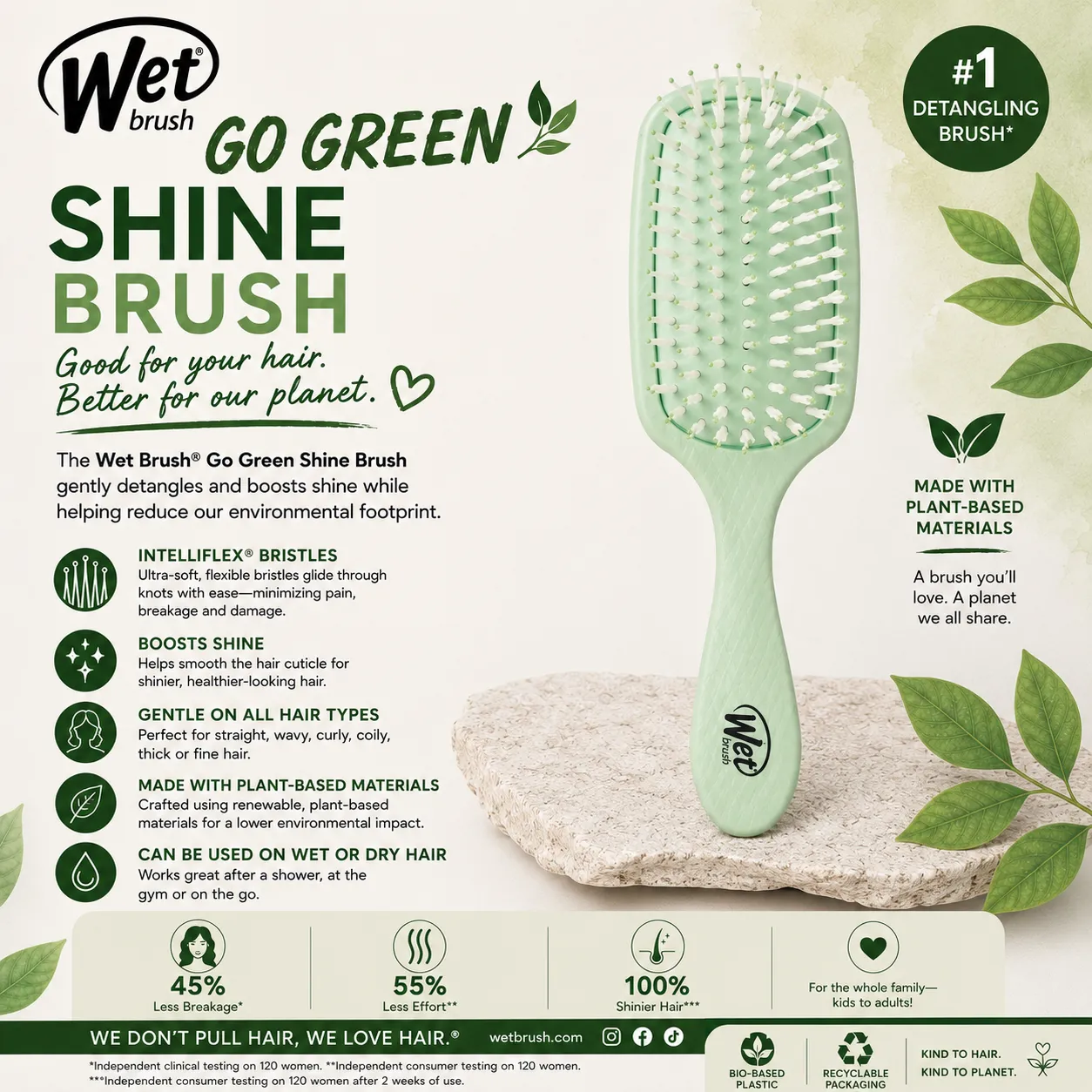 THE WET BRUSH GO GREEN SHINE BRUSH