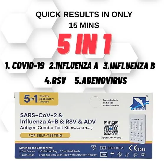 DEEP BLUE 5 IN 1 SELF TEST COVID & FLU TEST