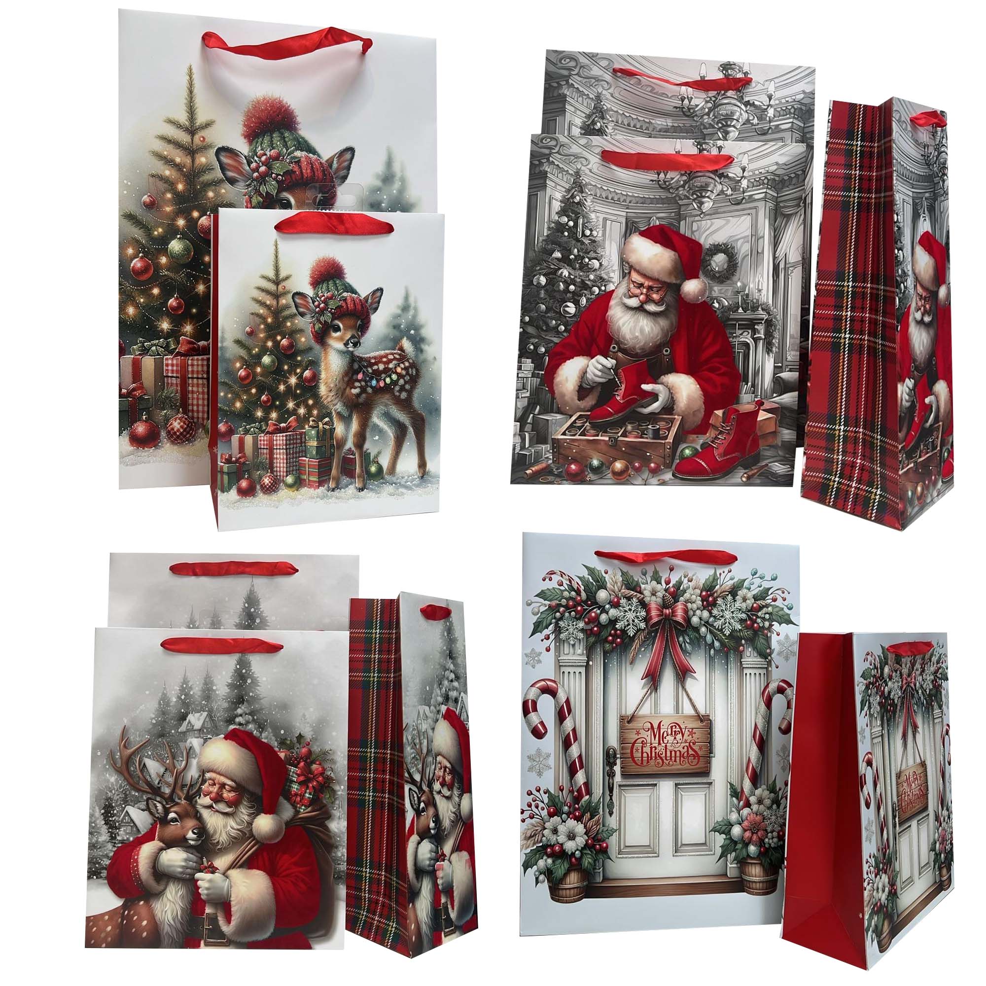CHRISTMAS GIFT BAGS LARGE VELVET
