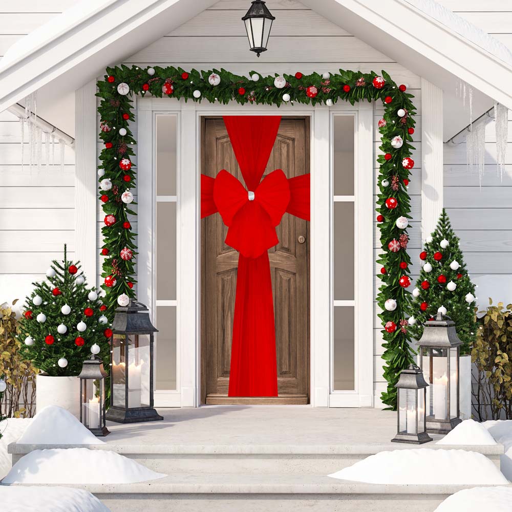 LP51928 XMAS DECORATIVE RED DOOR BOW