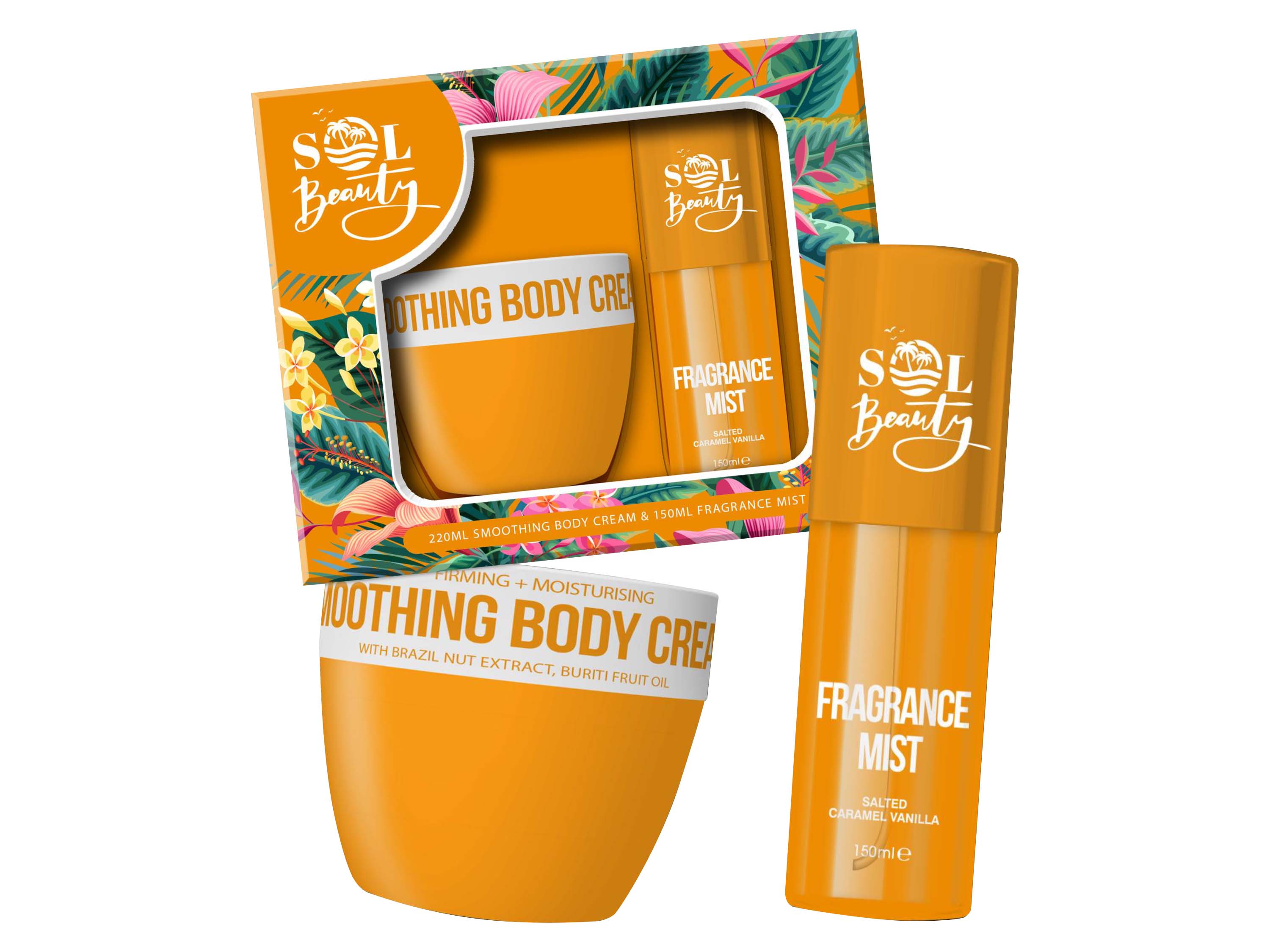 SOL BEAUTY SALTED CARAMEL VANILLA MIST & BODY CREAM SET