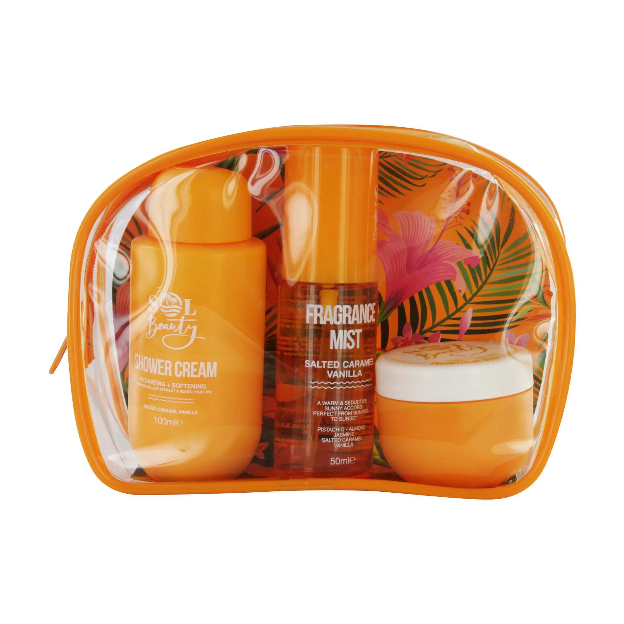 SOL BEAUTY YELLOW COSMETIC BAG CARAMEL VANILLA x 6