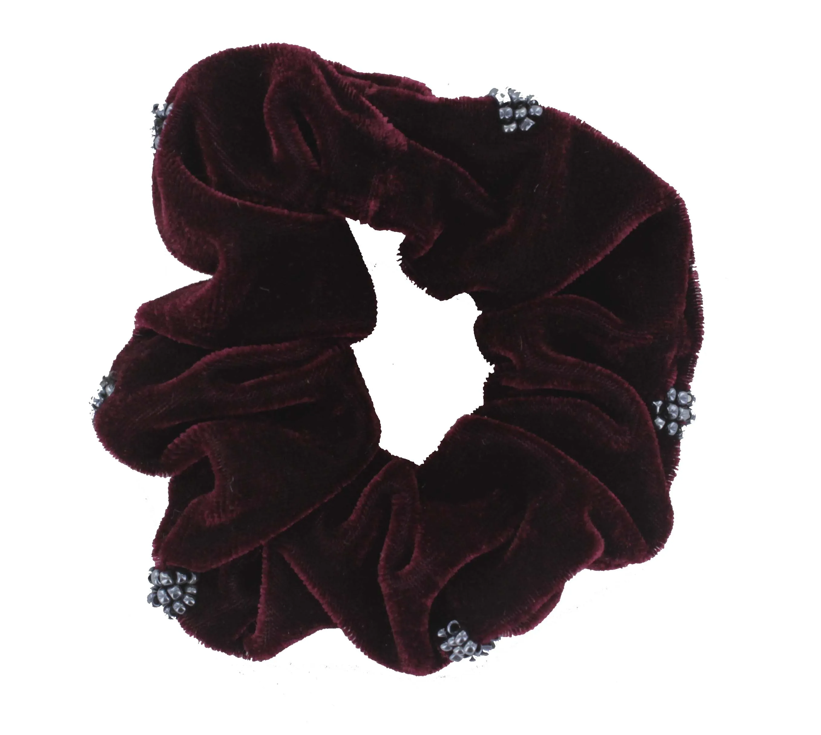 VELVET RING BEAD SCRUNCHY