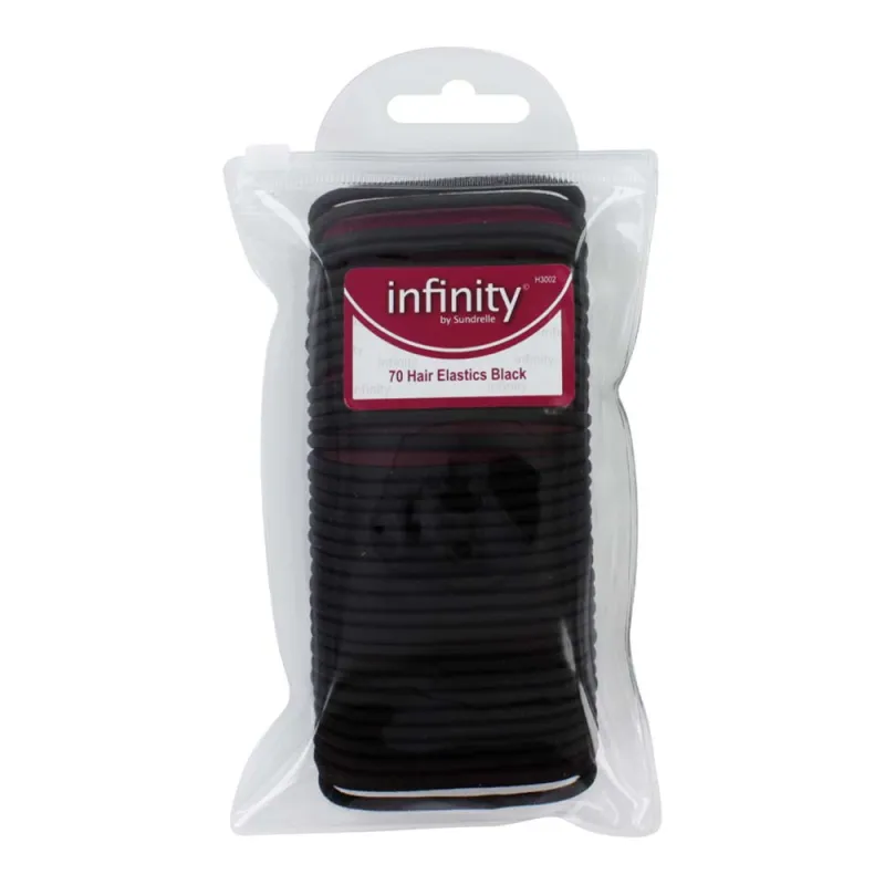 INFINITY HAIR ELASTICS 70s BLACK IN POUCH