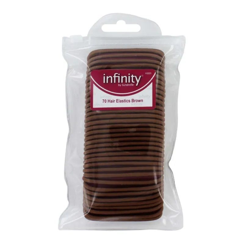 INFINITY HAIR ELASTICS 70s BROWN IN POUCH