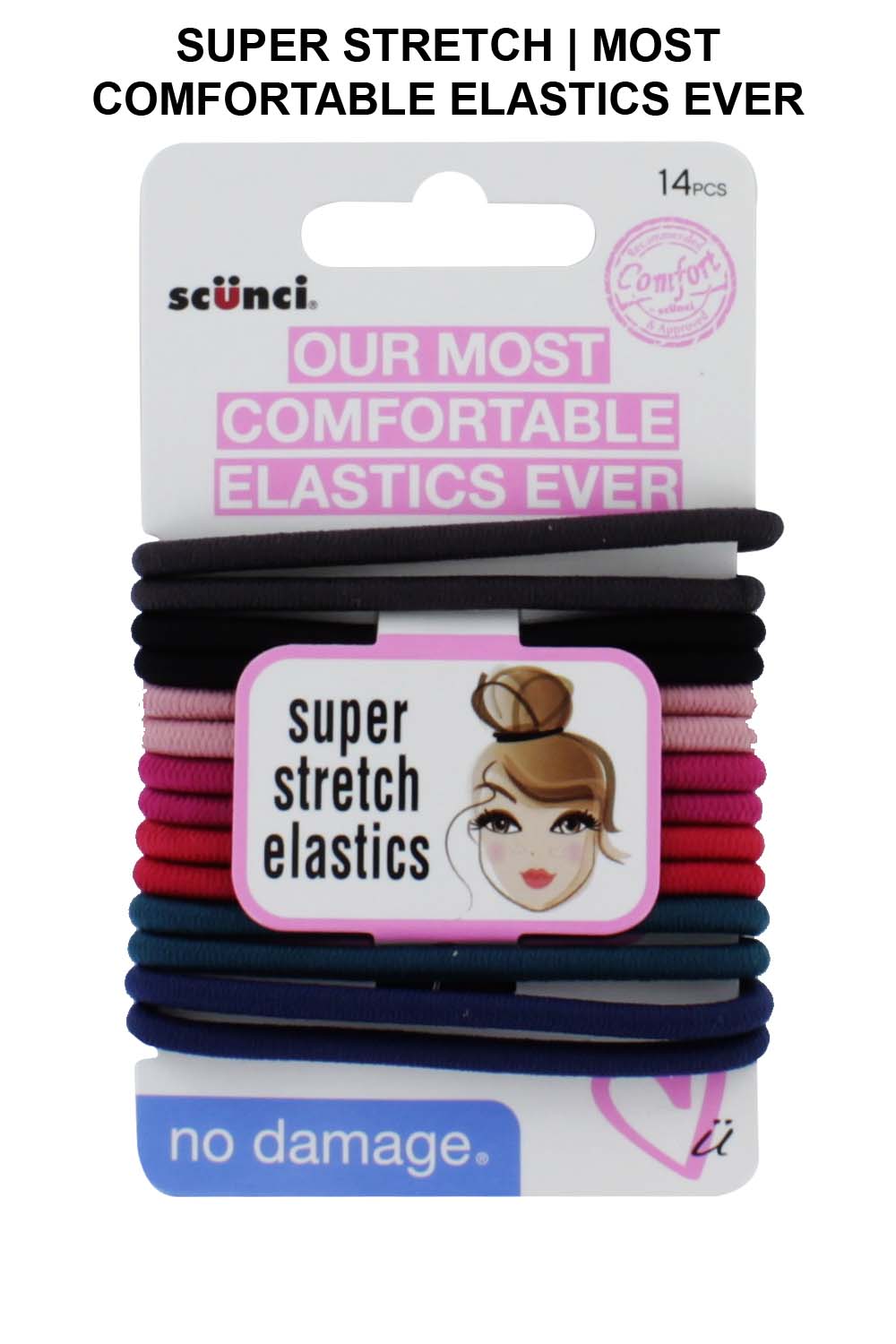 SCUNCI 14 METAL FREE SUPER STRETCH ELASTICS 492344U
