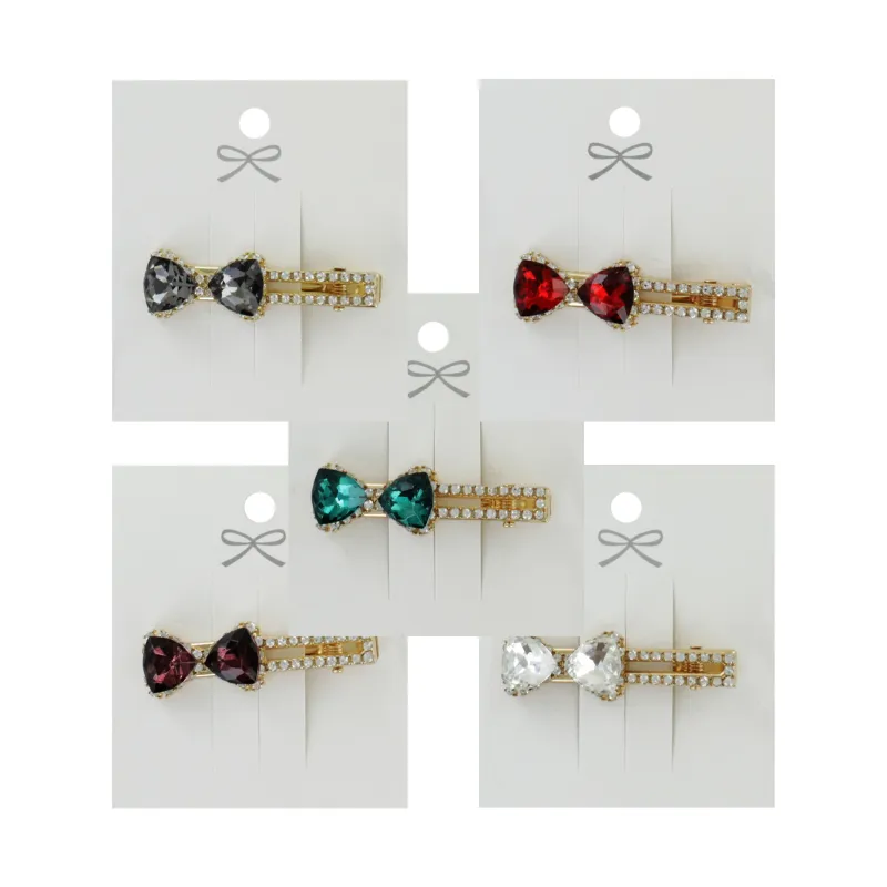 CRYSTAL BOW DIAMONTE CURL CLIP