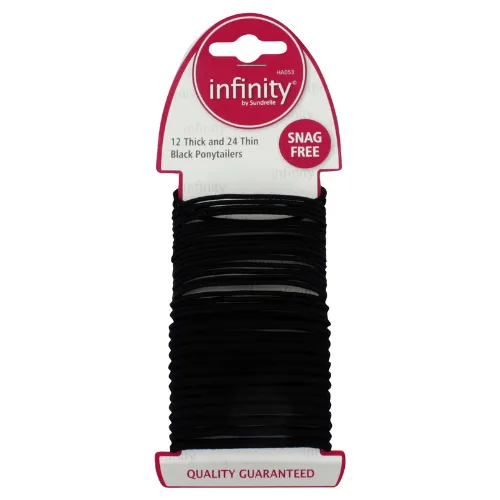 INFINITY BLK THIN/THICK ELASTICS