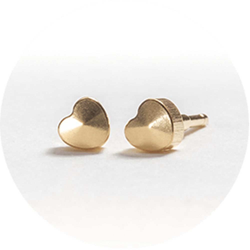SYSTEM 2000 EAR STUDS GOLD HEART X12
