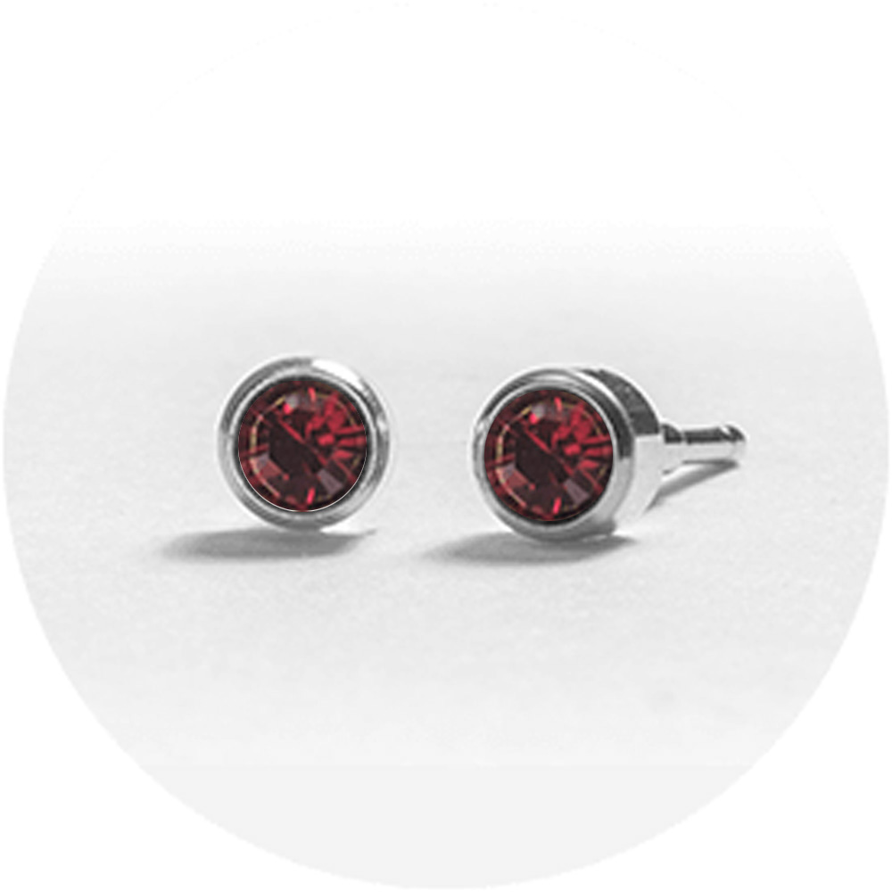SYSTEM 2000 EAR STUDS JANUARY SILVER x 12