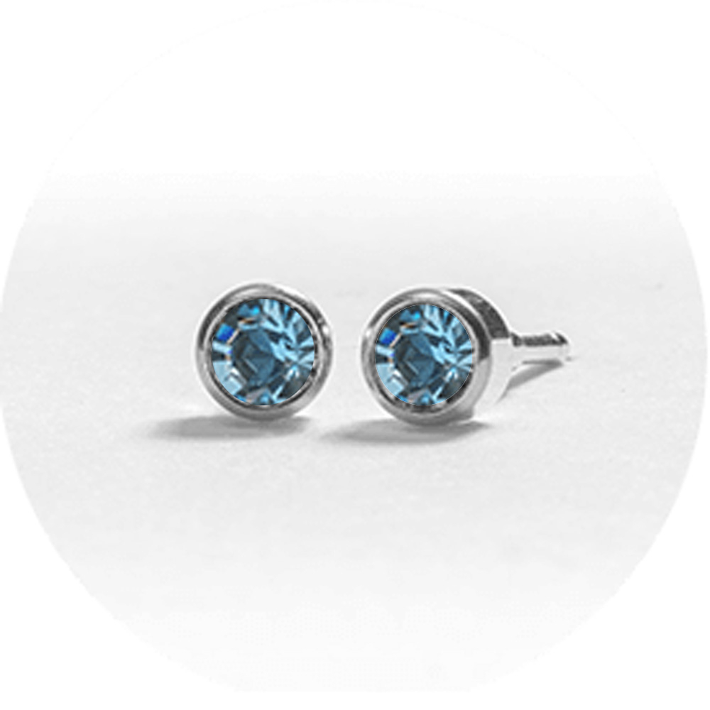 SYSTEM 2000 EAR STUDS MARCH SILVER x 12