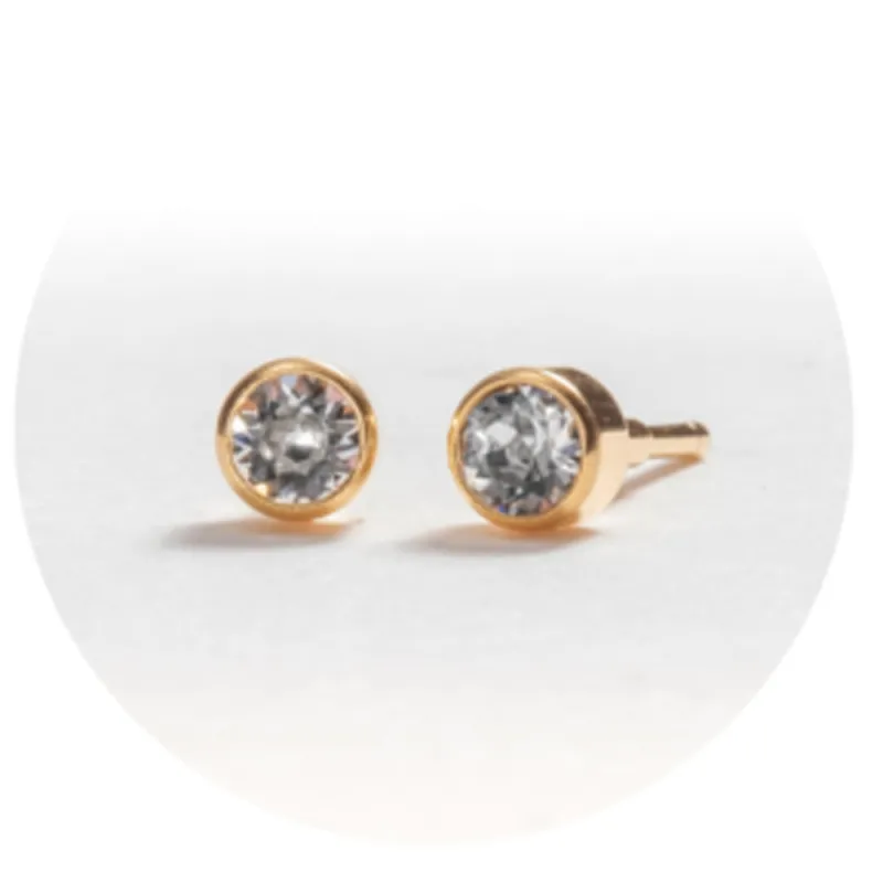 SYSTEM 2000 EAR STUDS GOLD APRIL X12