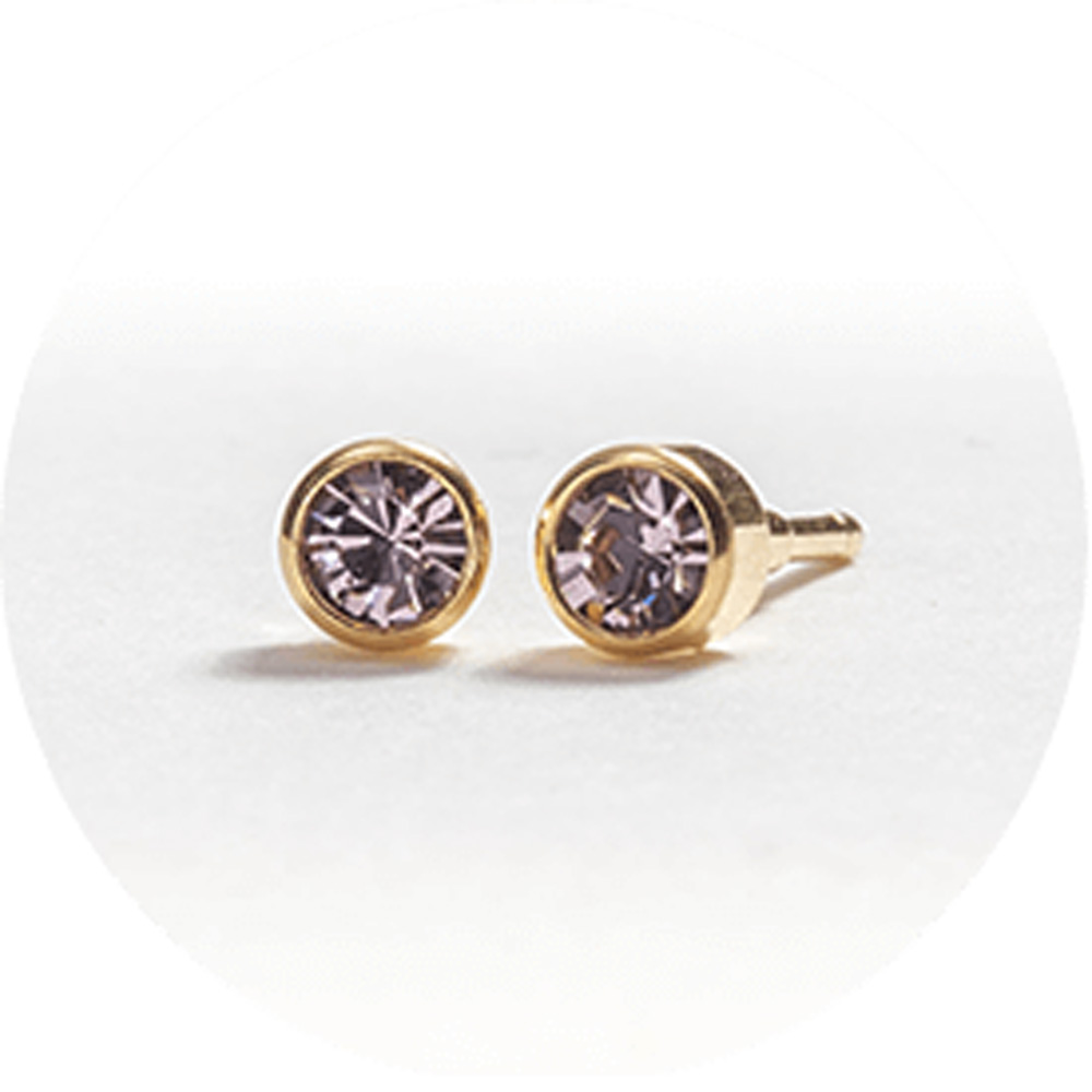 SYSTEM 2000 EAR STUDS JUNE GOLD x 12