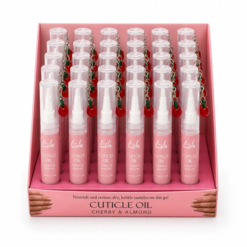LOLA CHERRY & ALMOND  CUTICLE OIL WITH KEY CHAIN DISP x36