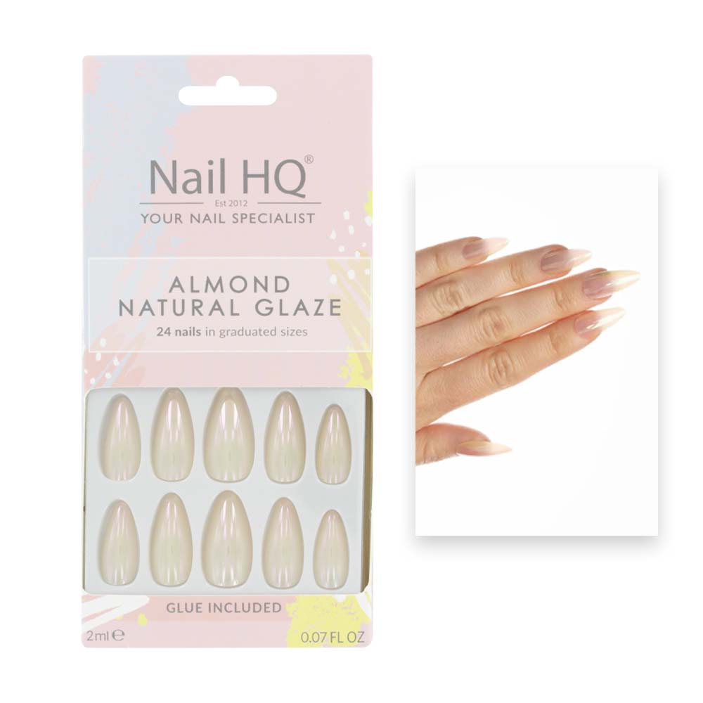 NAIL HQ FALSE NAILS ALMOND NATURAL GLAZE 80 45 355
