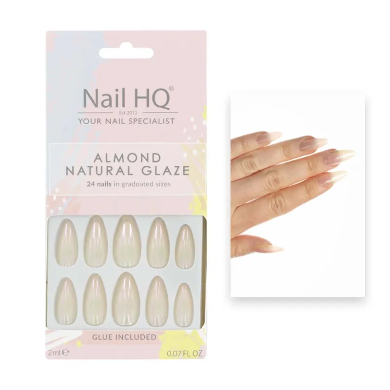 NAIL HQ FALSE NAILS ALMOND NATURAL GLAZE 80 45 355